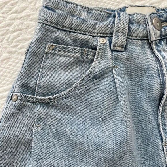 ABRAND Miami Taper Brandy High Waist Straight Leg Tapered Pleats Denim Jeans 24 - Picture 6 of 16